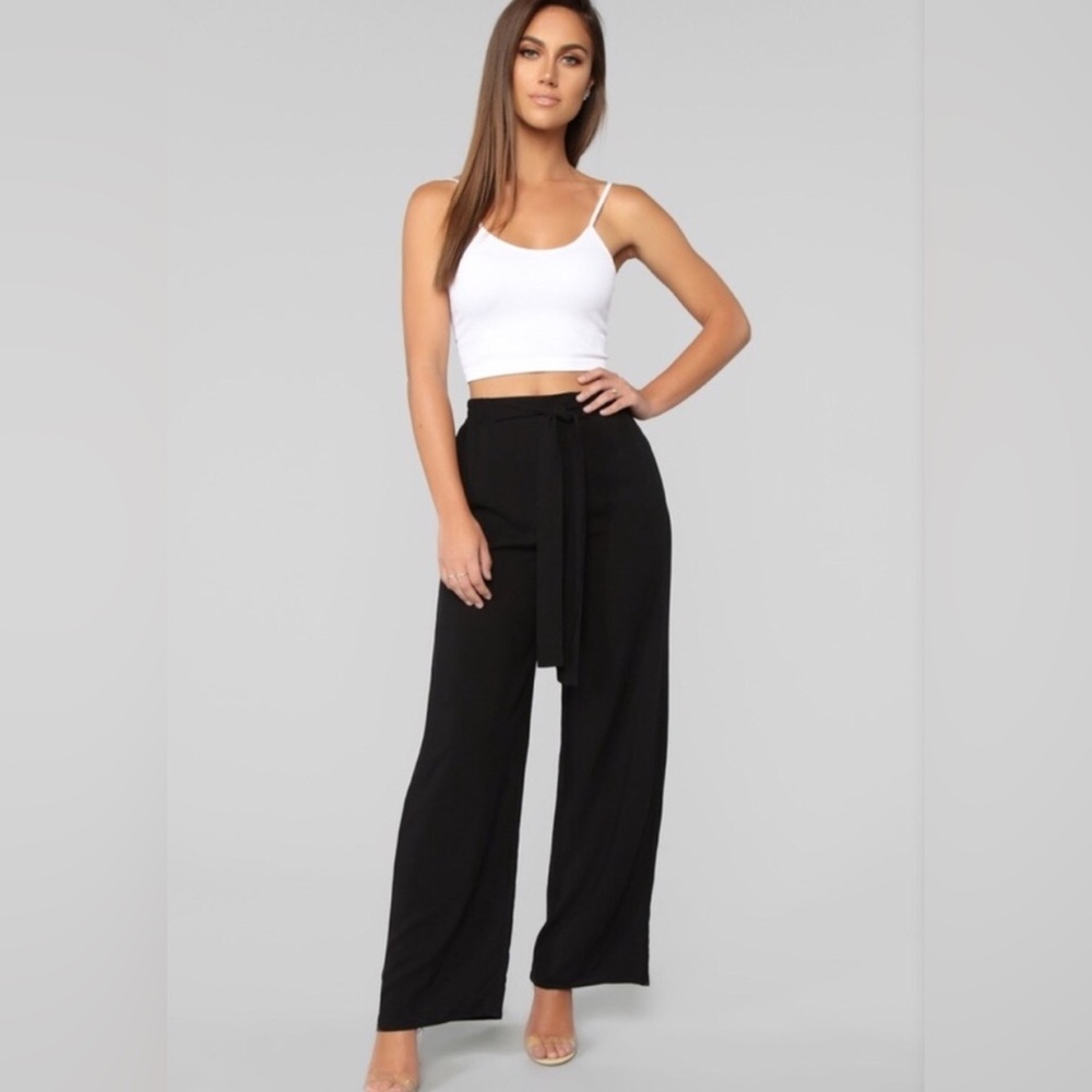 Fashion Nova Black Wide-Leg Pants